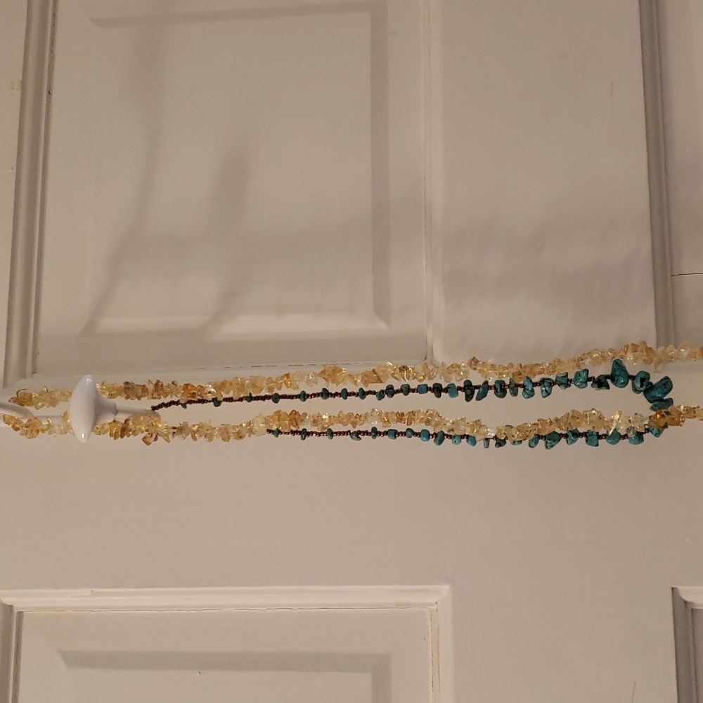 2 necklaces turquoise and citrine(?)